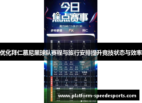 优化拜仁慕尼黑球队赛程与旅行安排提升竞技状态与效率