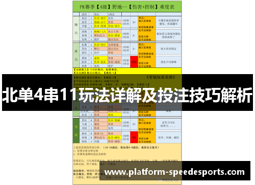 北单4串11玩法详解及投注技巧解析